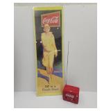 Coca Cola 12 x 36 Sign & Battery Operated Radio