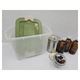 19qt Storage Tote, Medicine Bottles, Canister +