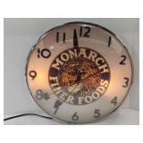 Monarch Finer Foods Vintage Clock 15" Works