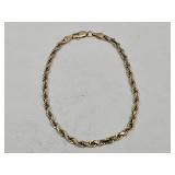 14 k Gold Rope Bracelet