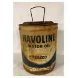 VINTAGE TEXACO HALVOLINE OIL CAN