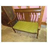 NO SHIPPING - Antique Oak Love Seat 44&1/2" x 39"