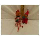 Pair of Vintage Christmas Elf Ornaments