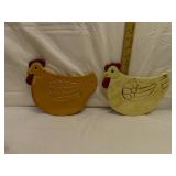 2 Vintage Doranne of California Chicken Trivets