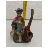 Porcelain Pipe Stand  with a Dr Grabow Pipe