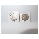 1952 & 1953D Silver Franklin Half Dollars