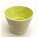 Planter pot white yellow inside (B)