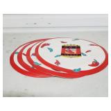 Four round HOT STUFF peppers vinyl placemats