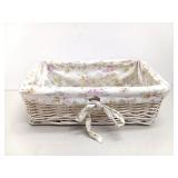 Rectangle wicker basket fabric lined