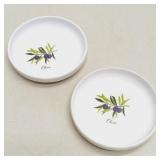 Pair of olive oil dipping plates melamine