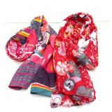 Two scarves dove sloth cat hearts