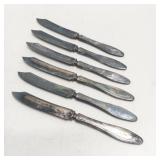 6 silver knives WM Rogers