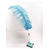 Feather pen brass stand teal