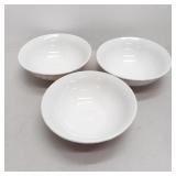 3 bowls cereal soup white