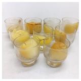 9 clear glass votive candle holders