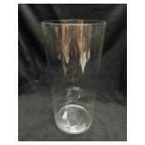 12" clear glass cylindrical vase