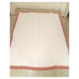 Tablecloth white red checkered border