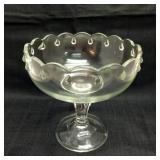 Pedestal dish bowl scalloped rim