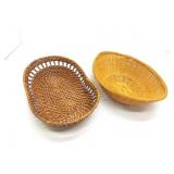 Two wicker baskets oval