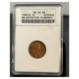 1935D Wheat Penny ANACS MS 63 RB