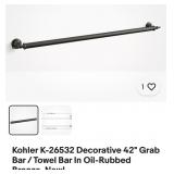 Kohler 42" Rubbed Bronze Grab Bar