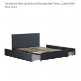 Novogratz Kelly Upholstered Storage Bed Frame, Que