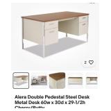 Alera 30"X60" Double Pedestal Metal Desk, slight d