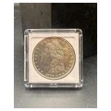 1879 Morgan Silver Dollar, in acrylic holder