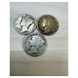 1925-S, 1926 & 1926-D Mercury Dimes