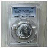 1955 Pcgs Ms64 Booker T. Washington Silver Commemo