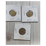 (3) 1933 Cccp France Coins