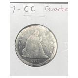 1877-cc Silver Seated Quarter