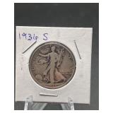 1936-s Walking Liberty Silver Half Dollar