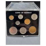 8-Coin 1964 Coins of Norway Foreign Set