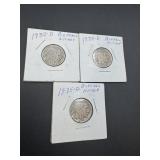 (3) 1935-D Buffalo Nickels