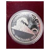 1986 Proof Canadian Silver Dollar