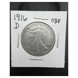 1916-d Walking Liberty Silver Half Dollar