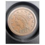 1853  Matron Braided Hair Large Cent