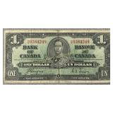 1937 Bank of Canada 1 dollar note, Billet d