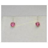 10K White gold ruby (0.28 cts) earrings, Boucles