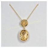 Sterling silver gold plated citrine quartz