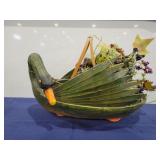 Goose Basket w/ Silk Flowers