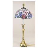 Slag Glass Brass Lamp