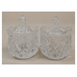 Crystal Lidded Candy Dishes / 2 Pc