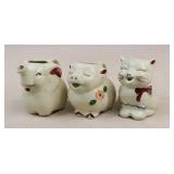 Shawnee Pottery Pig Creamers / 3 pc