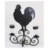 Metal Rooster Taper Candle Holder