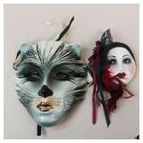 Glazed Ceramic Masks / 2 Pc