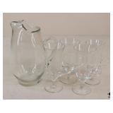 Glass Pitcher w/ Cups / 5 pc