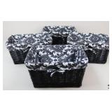 Fabric Lined Storage Baskets / 4 pc