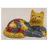 Decoupage Patchwork Cat Figurine